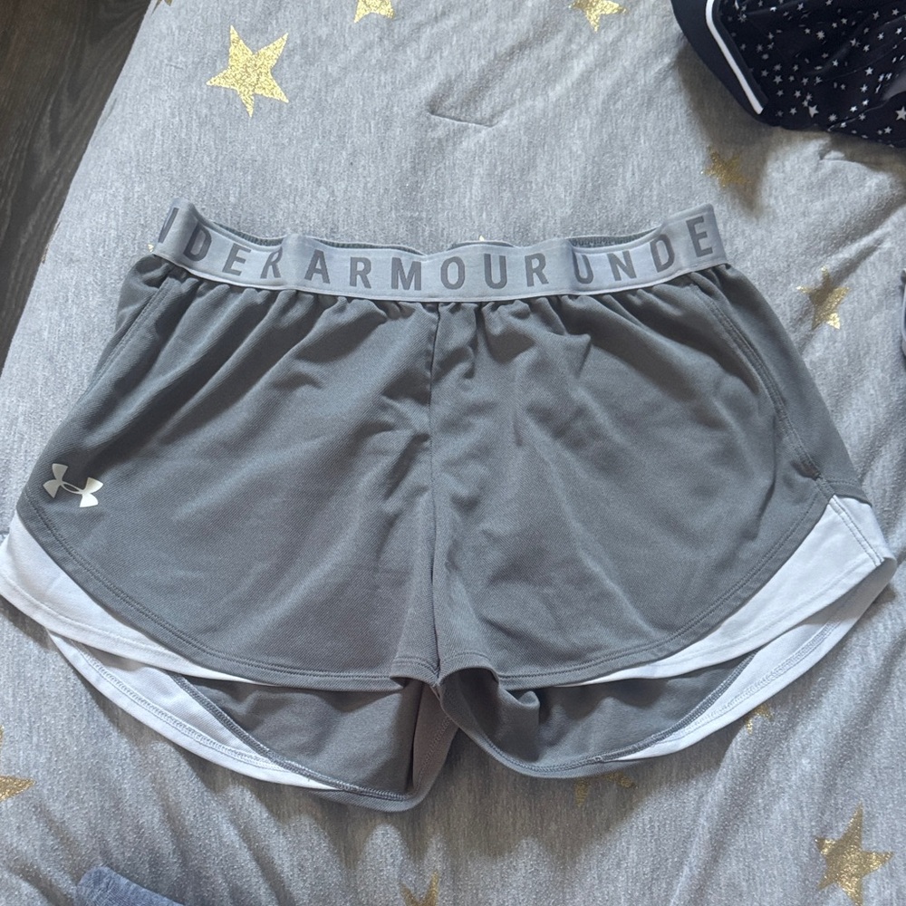 Under Armour Gray and White Shorts